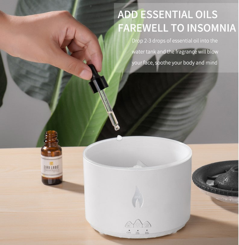Flame aromatherapy machine remote control Humidifier Full Crack Fire Blue Remote Co_2