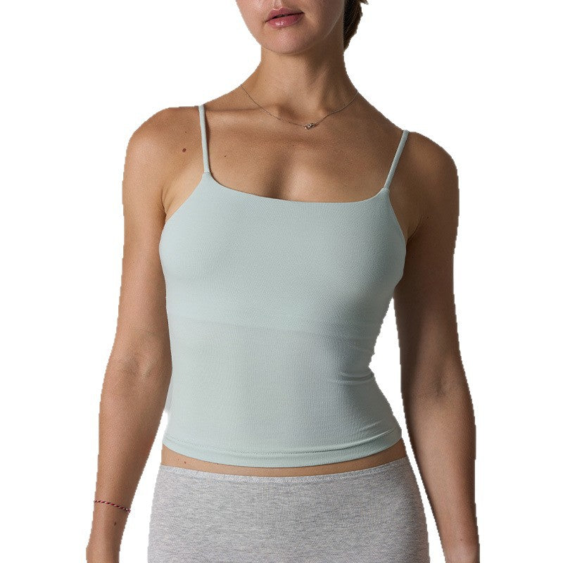 Cotton Vest Plain Color Versatile Short Length Inner Wear for Women