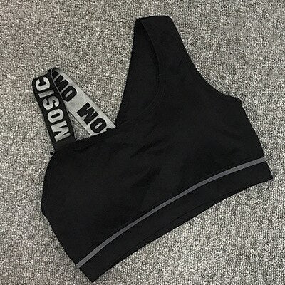 New Letter Cut Out Sports Bra Women Fitness Yoga Push up Gym Padded Sports Top Athletic Sexy Workout Running Clothing P165