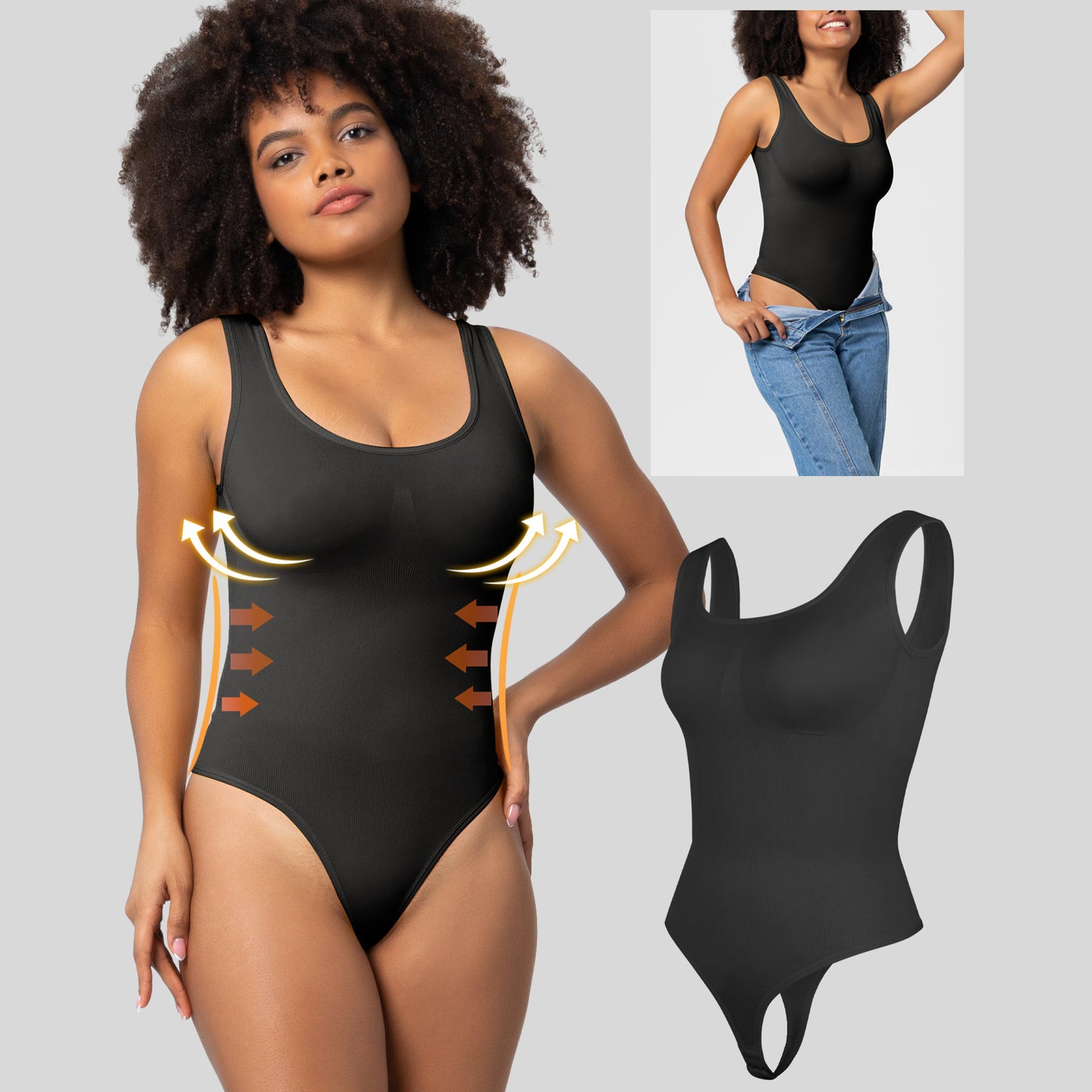 Bodysuit with Bra Open Crotch Butt Lifting and Body Shaping