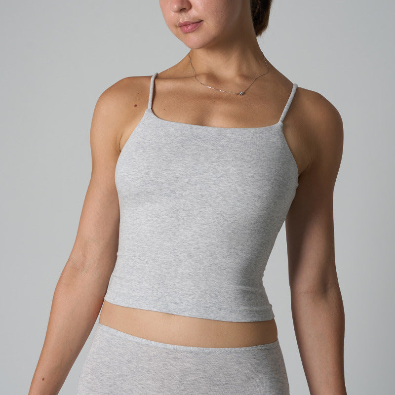 Cotton Vest Plain Color Versatile Short Length Inner Wear for Women