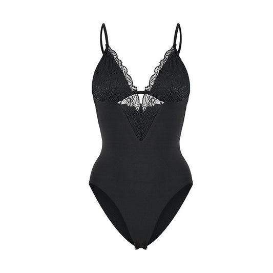 Lace Strap Jumpsuit Skin-friendly Fitted Mini Strap