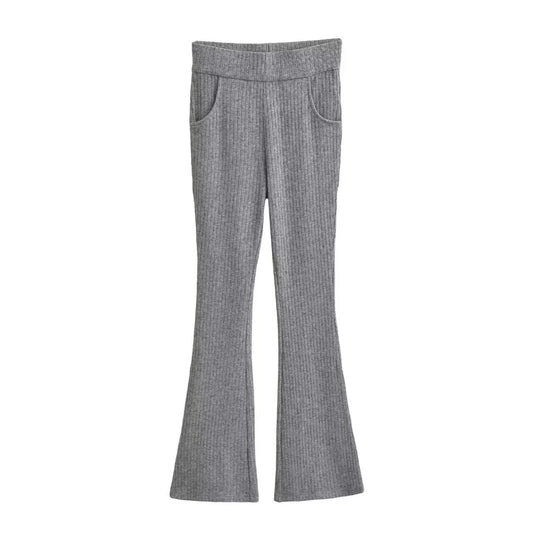 Wave edge pocket micro flared pants